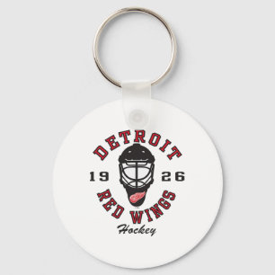 Detroit Red Wings Hockey Mask White Officially Lic Key Ring