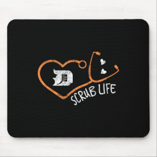 Detroit Scrub Life Michigan Nurse Shirt Medical Te Mouse Pad