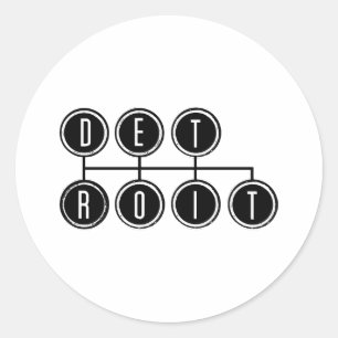 Detroit Shifter Classic Round Sticker