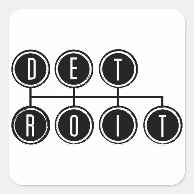 Detroit Shifter Square Sticker (Front)