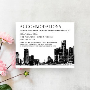 Detroit Skyline Art Deco Wedding Accommodations Enclosure Card