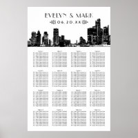 Detroit Skyline Art Deco Wedding Seating