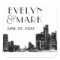 Detroit Skyline Black Art Deco Wedding Monogram