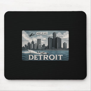 Detroit Skyline Design With What Up Doe’ Mouse Pad