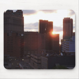 Detroit Skyline Early in the Morning Mouse Pad