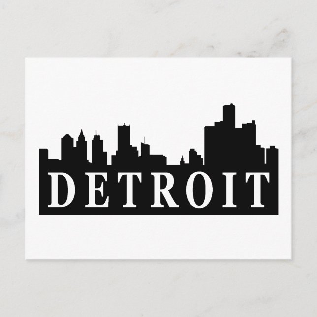 Detroit Skyline Postcard (Front)
