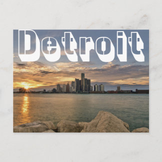 Detroit Skyline Postcard
