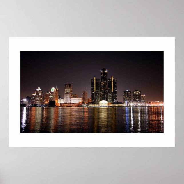 Detroit Skyline Poster (Front)
