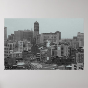 detroit skyline poster