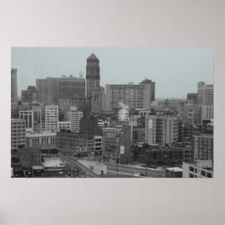 detroit skyline poster
