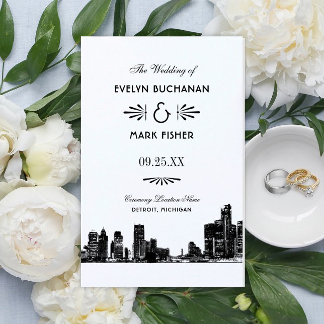 Detroit Skyline Wedding Ceremony Programs (Creator Uploaded)