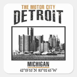 Detroit Square Sticker
