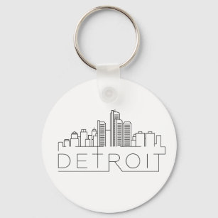 Detroit Stylised Skyline Key Ring