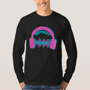 Detroit Techno Headphones Edm Music Festival Rave  T-Shirt