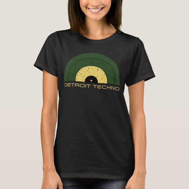 Detroit Techno Retro Look Record with Detroit Tech T-Shirt (Front)