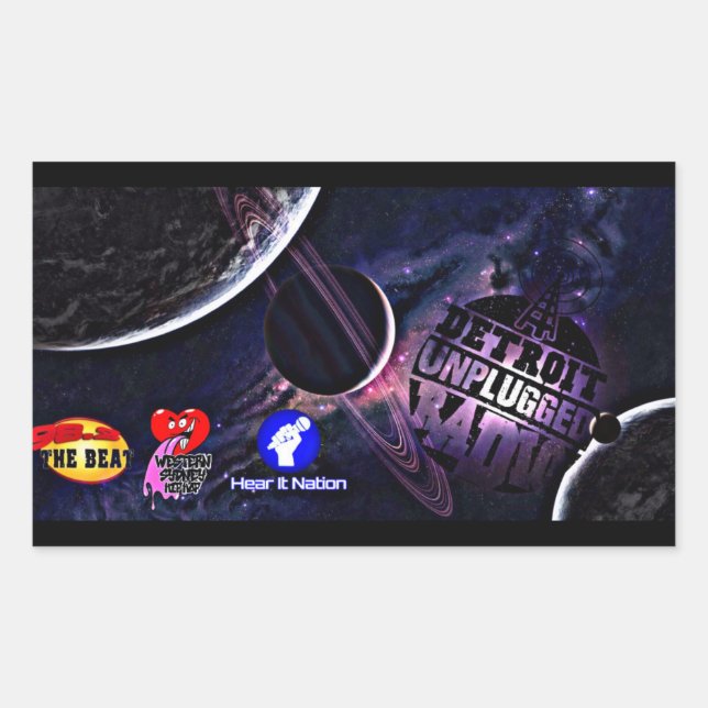 Detroit Unplugged Stickers outer space (Front)
