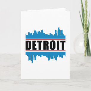 Detroit USA City Cityscape Skyline Funny Gift Idea Card