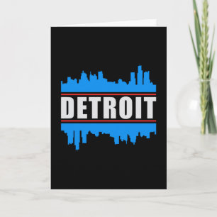 Detroit USA City Cityscape Skyline Trip Funny Gift Card