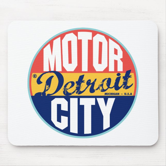 Detroit Vintage Label Mouse Pad (Front)