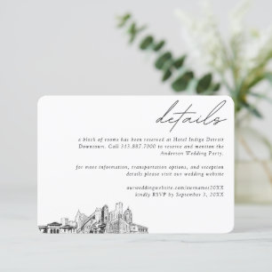 Detroit Wedding Hotel Room Block Details Small Enclosure Card