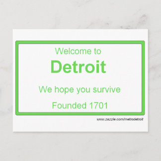 Detroit welcome Postcard