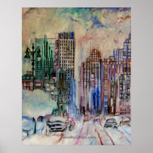 Detroit Wintry Halcyon Canvas Print