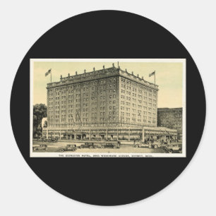 Detroiter Hotel Woodward Ave, Detroit, Michigan Classic Round Sticker