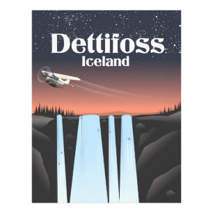 Dettifoss Iceland travel poster. Photo Print