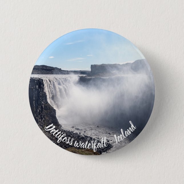 Dettifoss Waterfall in Vatnajokull NP - Iceland 6 Cm Round Badge (Front)