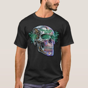 Deus Ex Data – Cyberpunk Skull T-Shirt Design