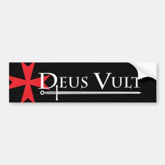Deus Vult (God Wills It!) Bumper Sticker Black