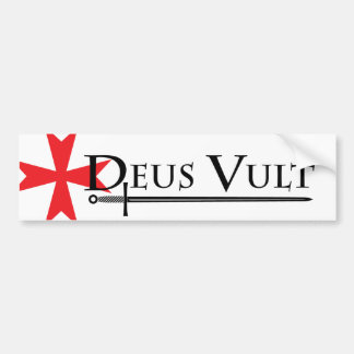 Deus Vult (God Wills It!) Bumper Sticker White