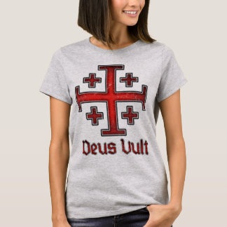 Deus Vult Knight Templar Crusader Cross Christian  T-Shirt