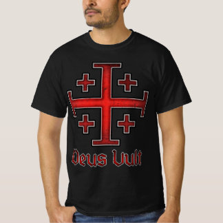 Deus Vult Knight Templar Crusader Cross Christian  T-Shirt