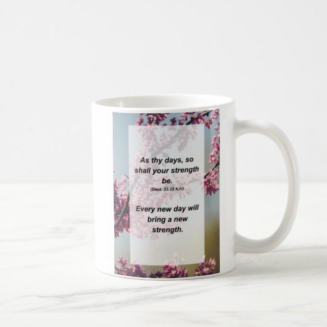 Deut. 33:25 As thy day, so shall your strength be Coffee Mug (Right)