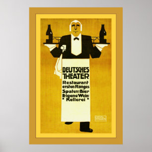 Deutches Theatre Restaurant ~ Vintage Advertising Poster