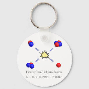 Deuterium-Tritium fusion with equation Key Ring