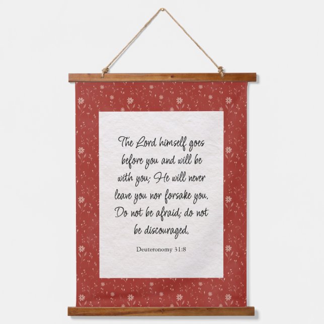 Deuteronomy 31:8 Bible Verse Image  Hanging Tapestry (Front)