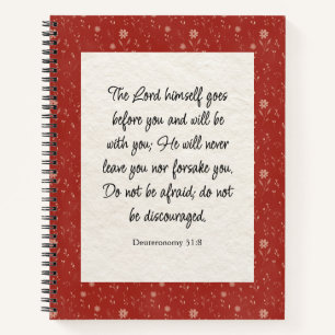 Deuteronomy 31:8 Bible Verse Image  Notebook