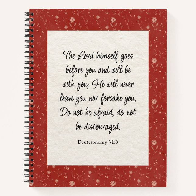 Deuteronomy 31:8 Bible Verse Image  Notebook (Front)