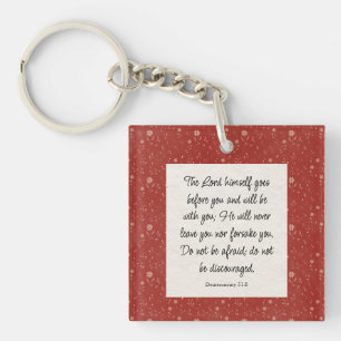 Deuteronomy 31:8 Bible Verse Image Paper Napkin Key Ring