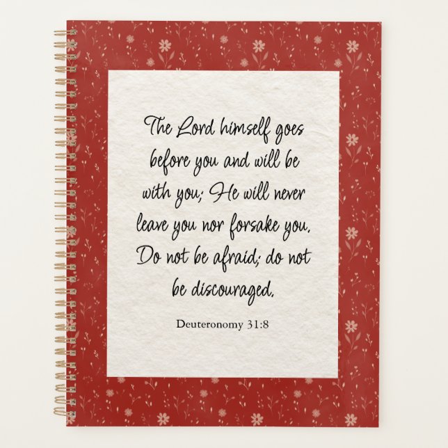 Deuteronomy 31:8 Bible Verse Image  Planner (Front)