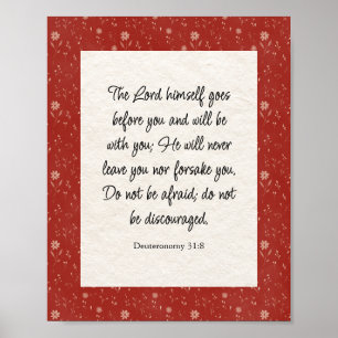 Deuteronomy 31:8 Bible Verse Image  Poster