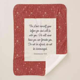 Deuteronomy 31:8 Bible Verse Image  Sherpa Blanket