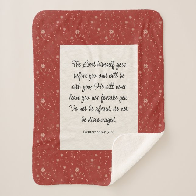 Deuteronomy 31:8 Bible Verse Image  Sherpa Blanket (Front)