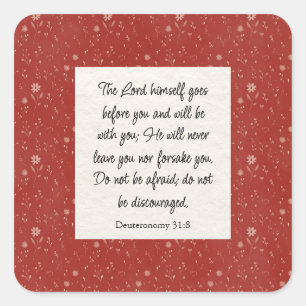 Deuteronomy 31:8 Bible Verse Image Square Sticker