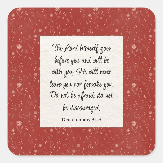 Deuteronomy 31:8 Bible Verse Image Square Sticker (Front)