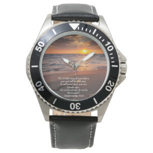 Deuteronomy 31:8 Christian ocean with a sunset   Watch
