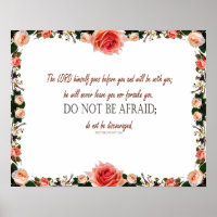 Deuteronomy 31:8, do not be discouraged, Décor