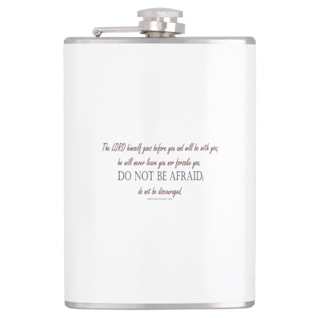 Deuteronomy_31:8 Hip Flask (Front)